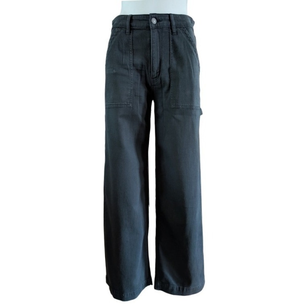 American Eagle Super High-Rise Baggy Wide Leg Carpenter Jeans Black Size 6 28W